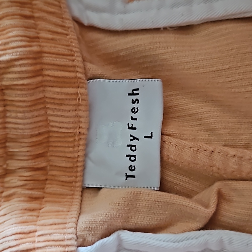 Teddy Fresh Peach Corduroy Shorts sz Large - Picture 5 of 6